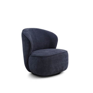 Theo Loungestol - Aurora Blue stof - Drejesokkel - STÆRK PRIS